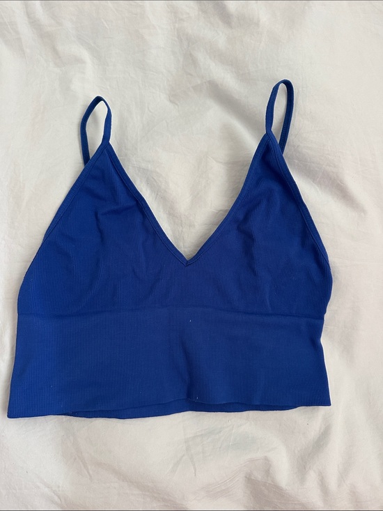 Free People Other - Free People Cobalt Blue Ribbed V-Neck Bralette